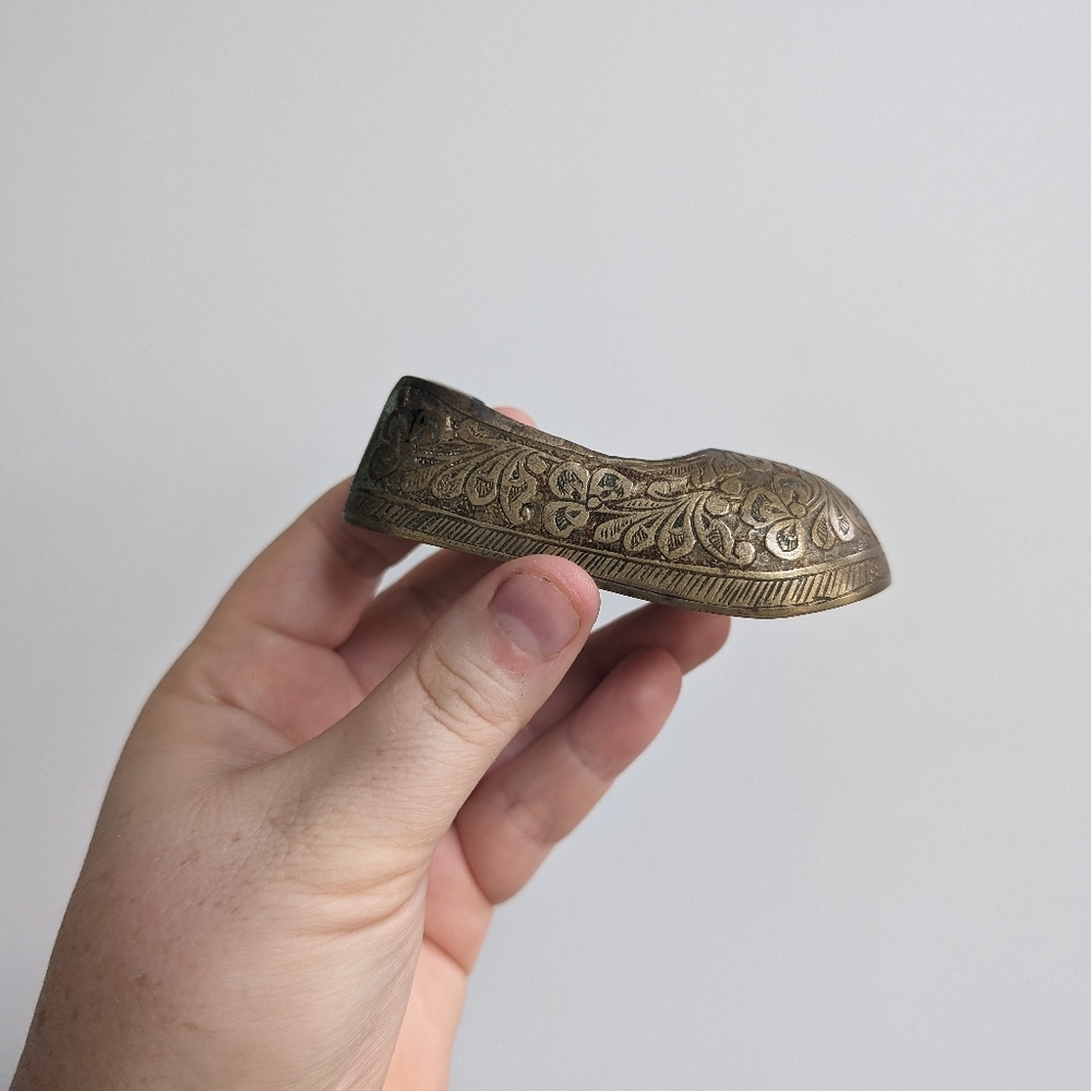 Vintage Brass shoe ashtray